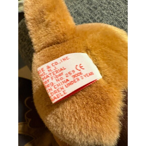 Russ Holiday Christmas Plush Moose Stuffed Animal With Plaid Bow 6200 Brown & Ta - Picture 5 of 8